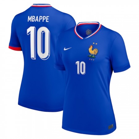 Koszulka Francja Mbappé 10 Damska Domowe Euro 2024 Koszulki Piłkarskie Krótki Rękaw